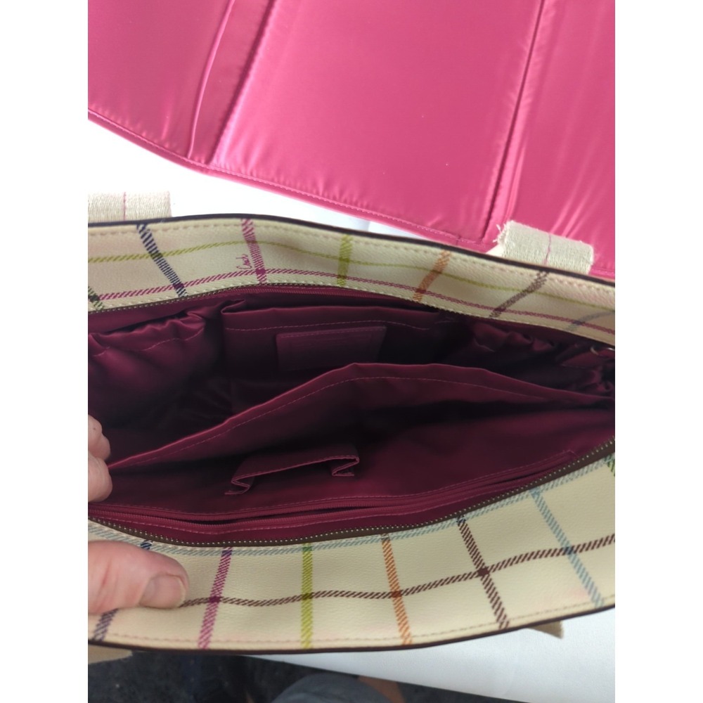 COACH Tattersall Multicolored Coated Canvas Diaper Bag Fl4792 See Pictures - Picture 6 of 14